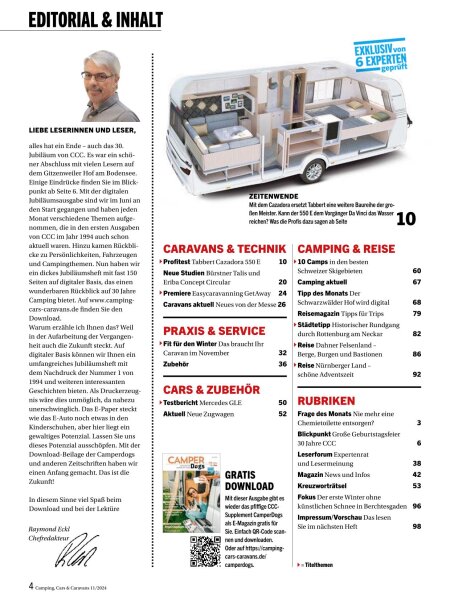 Camping, Cars & Caravans 11/2024 Print-Ausgabe