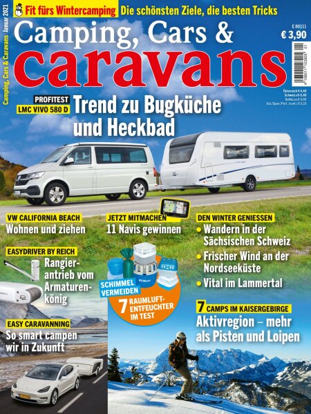 Camping, Cars & Caravans 1/2021 E-Paper oder Print-Ausgabe